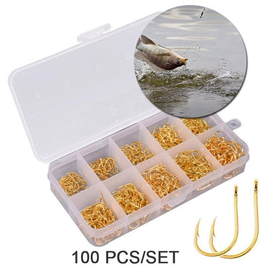 100Pcs/Box High Carbon Steel Gold/Silver Carp